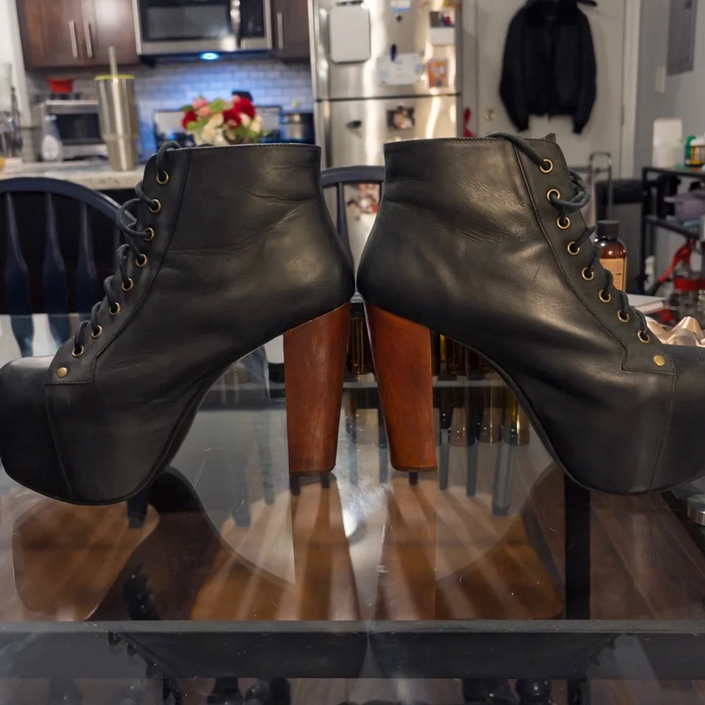 Jeffrey Campbell Lita booties size 9.5 US Black (gently used) - Picture 4 of 5